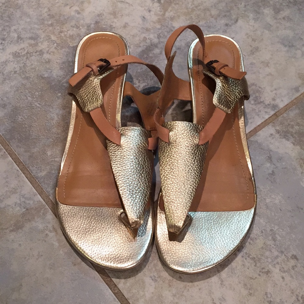 Nine West gold sandals